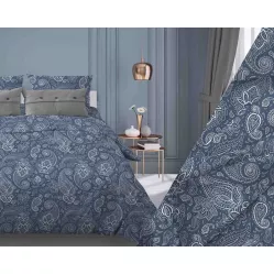 Постельное белье "Турецкие огурцы синий" из бязи 120г/м2