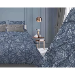 Постельное белье "Турецкие огурцы синий" из бязи 120г/м2