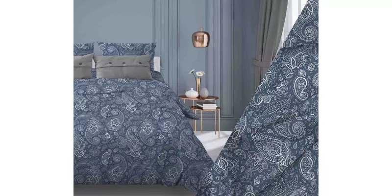 Постельное белье из бязи 120 г/м² «Турецкие огурцы синий» оптом