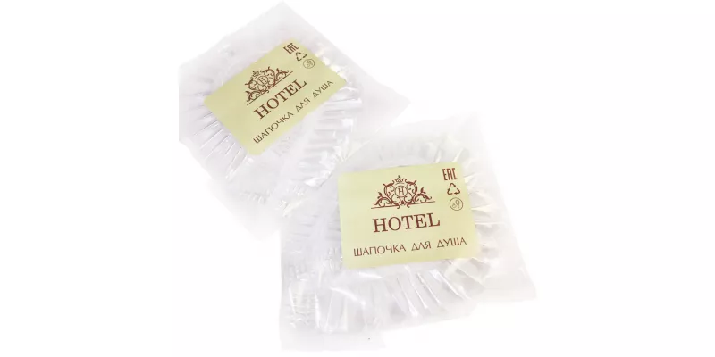 Шапочка для душа «HOTEL» в полиэтиленовой упаковке